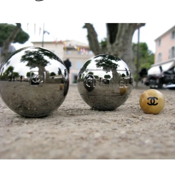💯 Chanel pétanque set limited edition in chromed steel and black leather chic - Picture 7 of 16